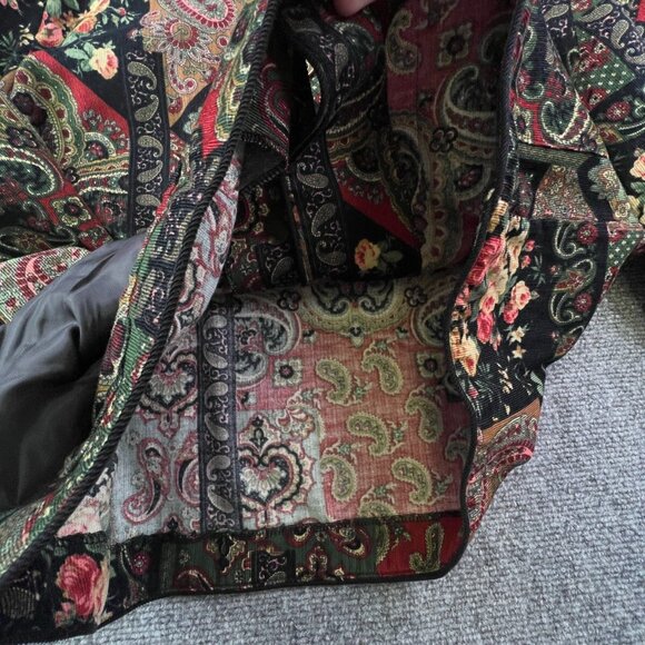 VTG USA ORVIS Women Fine Corduroy Sweater Button Up Size 12 Modal Cotton Paisley - Picture 11 of 13